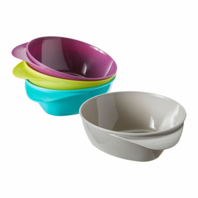 Tommee Tippee misky pro snadné nabírání 4 ks - Zelená/fialová/šedá/žlutá