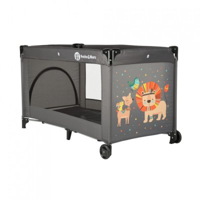 Petite&Mars cestovní postýlka Koot - Lion Grey