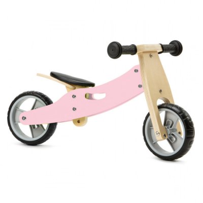 Nicko dřevěné odrážedlo 2v1 mini  - Růžové - obrázek