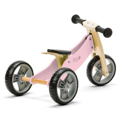 Nicko dřevěné odrážedlo 2v1 mini  - Růžové - obrázek