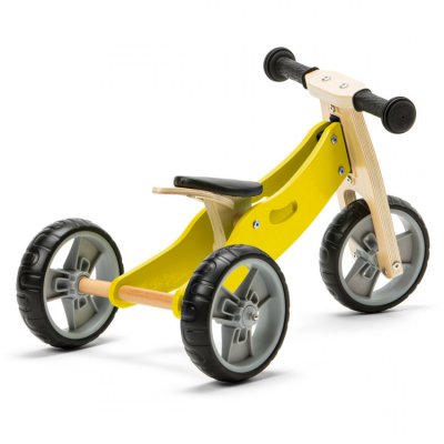 Nicko dřevěné odrážedlo 2v1 mini  - Žluté - obrázek