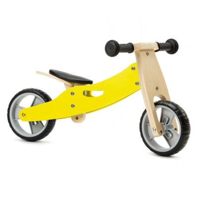 Nicko dřevěné odrážedlo 2v1 mini  - Žluté - obrázek