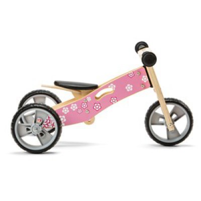 Nicko dřevěné odrážedlo 2v1 mini  - Kytičky - obrázek