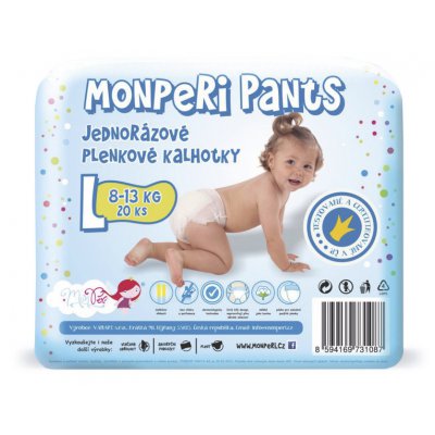 MonPeri jednorázové dětské kalhotky - L (8-13 kg), 20 ks - obrázek