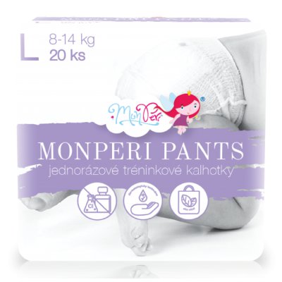 MonPeri jednorázové dětské kalhotky - L (8-13 kg), 20 ks