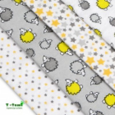 T-tomi látkové pleny s potiskem 4 ks - Šedí ježci - obrázek