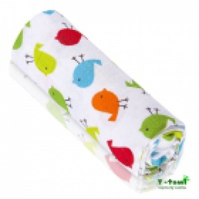T-tomi Bambusová Bio osuška s potiskem Prémiová kvalita - Ptáčci - obrázek