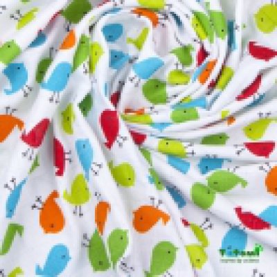 T-tomi Bambusová Bio osuška s potiskem Prémiová kvalita - Ptáčci - obrázek