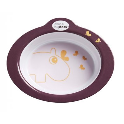 Done by Deer protiskluzová miska s úchyty Contour - Tmavě růžová