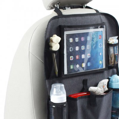 BabyDan kapsář do auta s kapsou na tablet - Luxury grey - obrázek