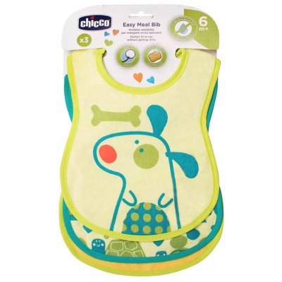 Chicco bryndák bavlněný nepromokavý - Zelený - 3 ks