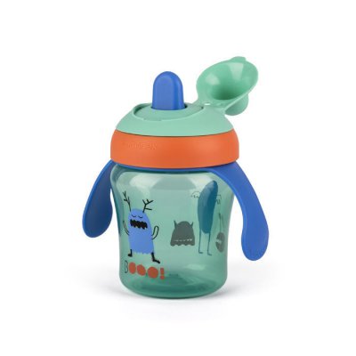 Suavinex nerozlitný hrnek BOOO 200 ml - Zelený - obrázek