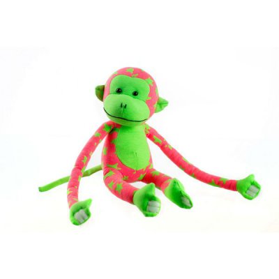 Teddies Opice svítící ve tmě - Růžová/zelená