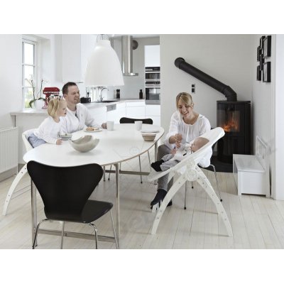 BabyDan Angel - designová sada 3v1 kolébka+lehátko+židlička - Bílá - obrázek