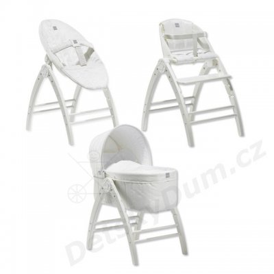 BabyDan Angel - designová sada 3v1 kolébka+lehátko+židlička - Bílá