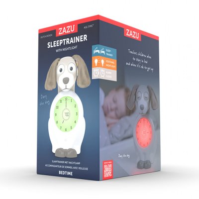 Zazu tréninkový budík s nočním světlem - Pejsek Davy hnědošedý - obrázek