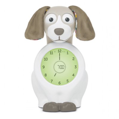 Zazu tréninkový budík s nočním světlem - Pejsek Davy hnědošedý