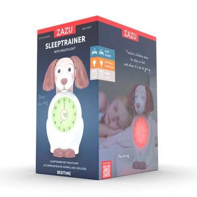Zazu tréninkový budík s nočním světlem - Pejsek Davy růžový - obrázek