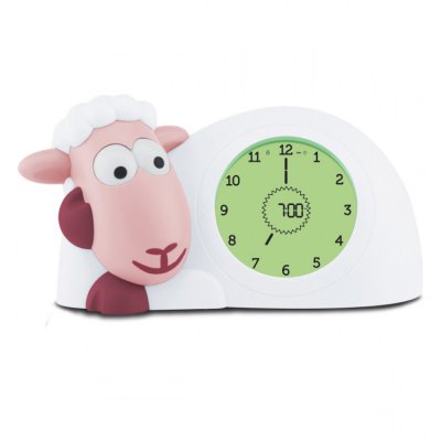 Zazu tréninkový budík s nočním světlem - Ovečka Sam růžová