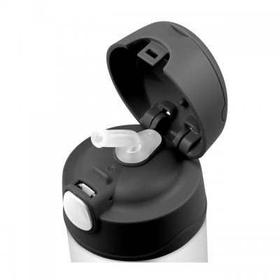 Thermos FUNtainer dětská termoska s brčkem 355 ml - Černá - obrázek