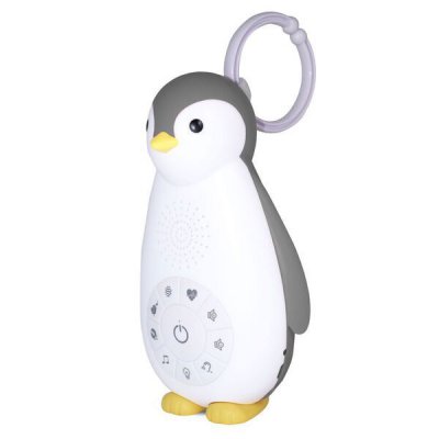 Zazu přehrávač hudby s nočním světlem a Bluetooth - Tučňák Zoe šedý - obrázek