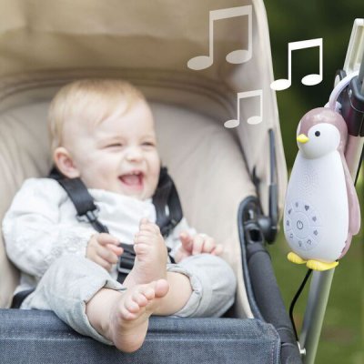 Zazu přehrávač hudby s nočním světlem a Bluetooth - Tučňák Zoe šedý - obrázek