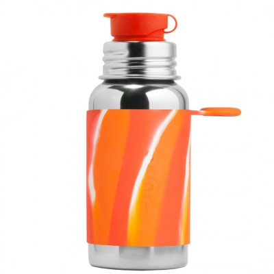 Pura nerezová láhev se sportovním uzávěrem 550 ml - Oranžovo-bílá