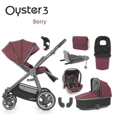 BabyStyle Oyster 3 velký set 8 v 1 - City Grey/Berry