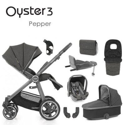 BabyStyle Oyster 3 velký set 8 v 1 - City Grey/Pepper
