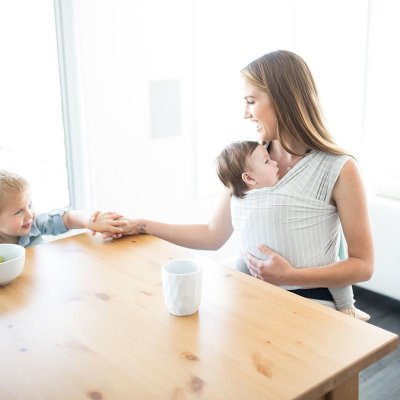 Ergobaby šátek Aura Wrap - Grey Stripes - obrázek