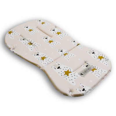 Babiness podložka do kočárku - Růžový medvídek - obrázek