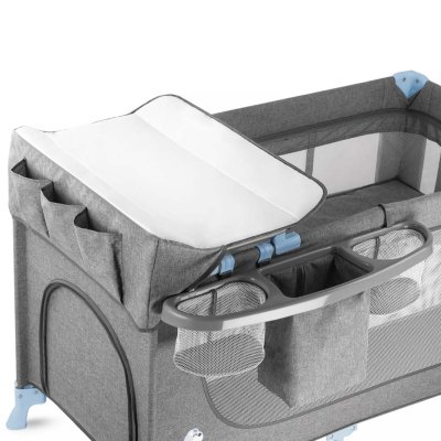 Kinderkraft cestovní postýlka Joy s doplňky - Blue - obrázek