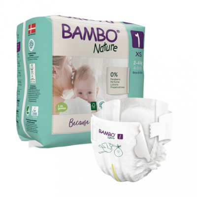 Bambo Nature dětské jednorázové pleny - XS 1 (2-4 kg) 22 ks - obrázek