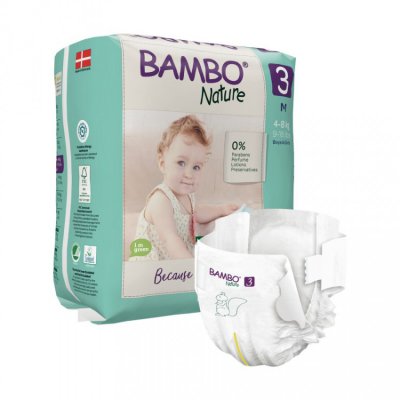 Bambo Nature dětské jednorázové pleny - M 3 (4-8 kg) 28 ks - obrázek