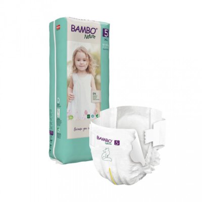 Bambo Nature dětské jednorázové pleny - dvojité balení - XL 5 (12-18 kg) 44 ks - obrázek