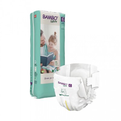 Bambo Nature dětské jednorázové pleny - dvojité balení - XXL 6 (16+ kg) 40 ks - obrázek