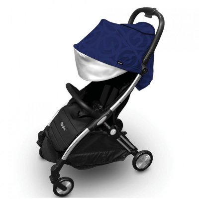 Hybrid Ezyfold stříbrný rám + stříška - Navy - obrázek