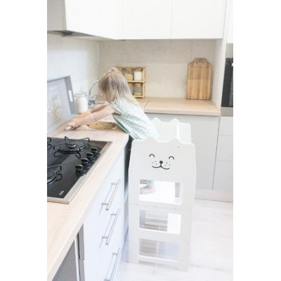 Craffox multifunkční učící věž bílá - Kočka - obrázek