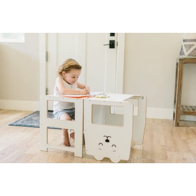 Craffox multifunkční učící věž bílá - Medvěd - obrázek