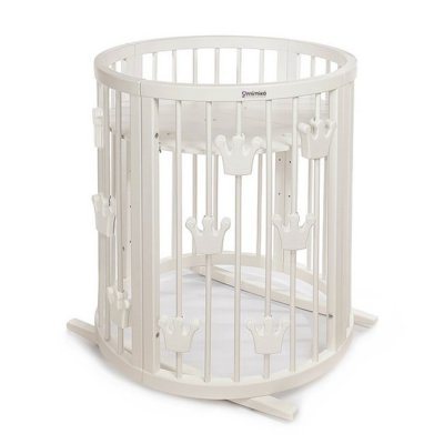 Mimiko kulatá postýlka 9v1 Crowns - Milk