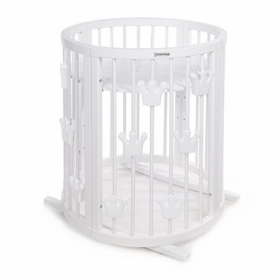 Mimiko kulatá postýlka 9v1 Crowns - White