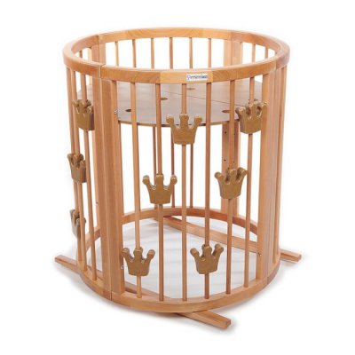 Mimiko kulatá postýlka 9v1 Crowns - Natural