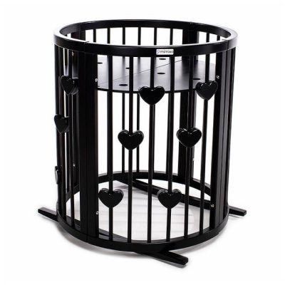 Mimiko kulatá postýlka 9v1 Hearts - Wenge