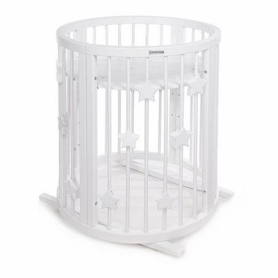 Mimiko kulatá postýlka 9v1 Stars - White