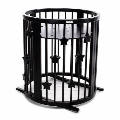 Mimiko kulatá postýlka 9v1 Stars - Wenge