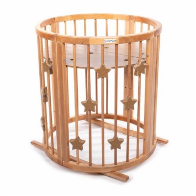 Mimiko kulatá postýlka 9v1 Stars - Natural