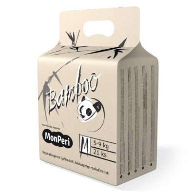 MonPeri Bamboo jednorázové dětské plenky - L (8 - 13 kg), 19 ks - obrázek