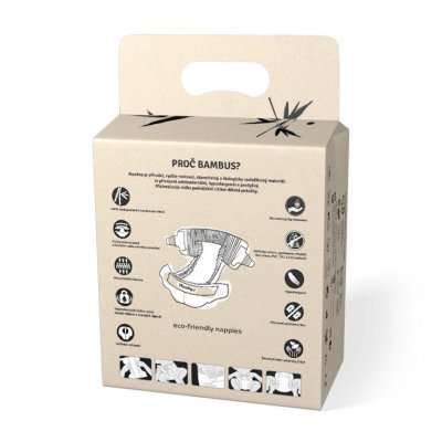 MonPeri Bamboo jednorázové dětské plenky - L (8 - 13 kg), 19 ks - obrázek