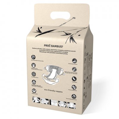 MonPeri Bamboo jednorázové dětské plenky - XL (12 - 16 kg), 17 ks - obrázek