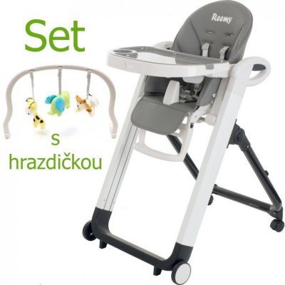Reemy židlička Comfort + hrazdička s hračkami - Dark Grey
